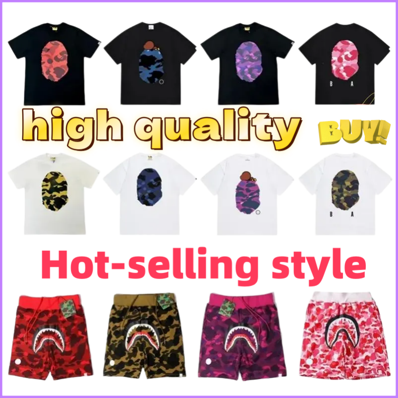 baptshirts mens tshirt designer t shirts short sleeve sharks shirt men women high quality streetwear hip hop fashion t-shirt shirt classic graphic teeasia