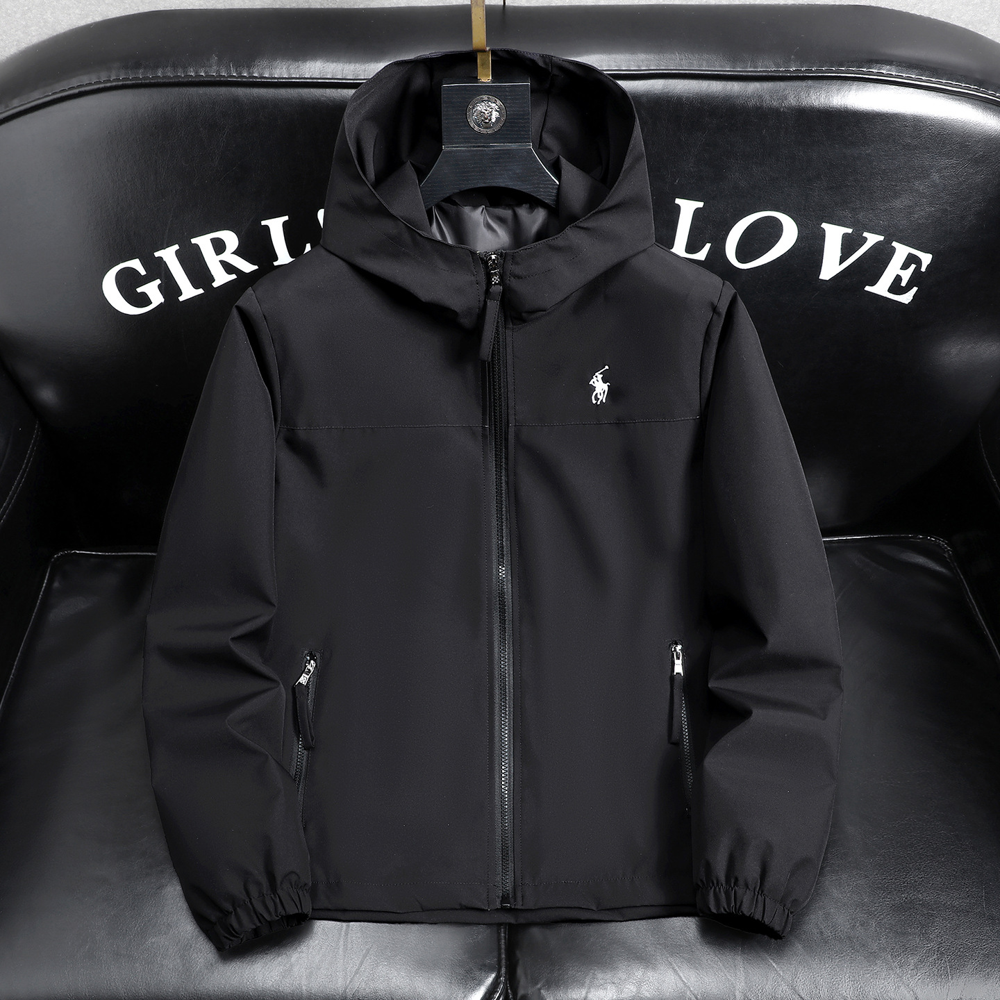 Light luxury new thin windproof retro designer jacket for men versatile and trendy classic print hooded jacket free shipping