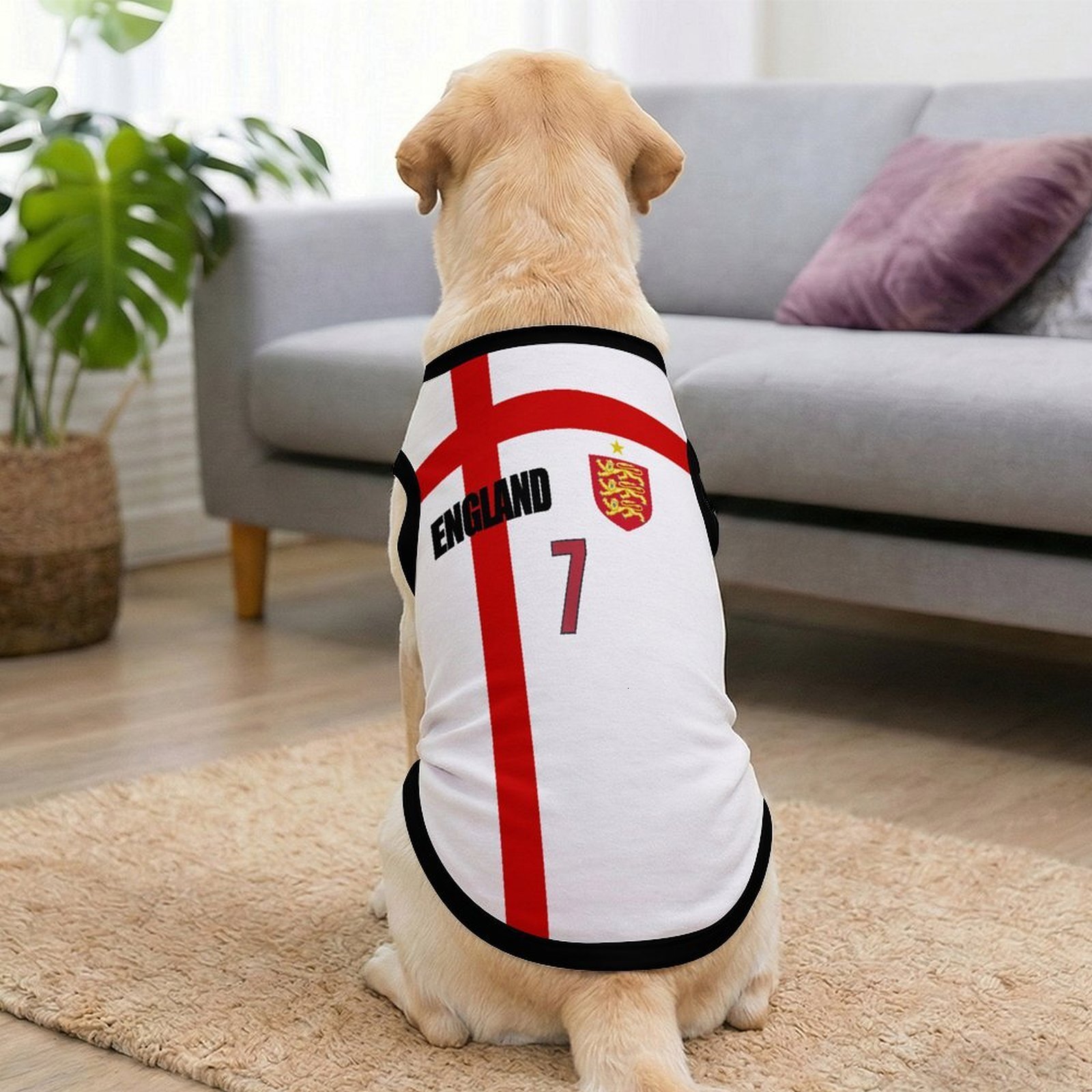 Dog Shirt England Bukayo Saka NO.7 2026 World Cup English Soccer Jersey Pet Costume Dogs Cats Vest Jerseys for Small Medium Large Pets Football Shirts