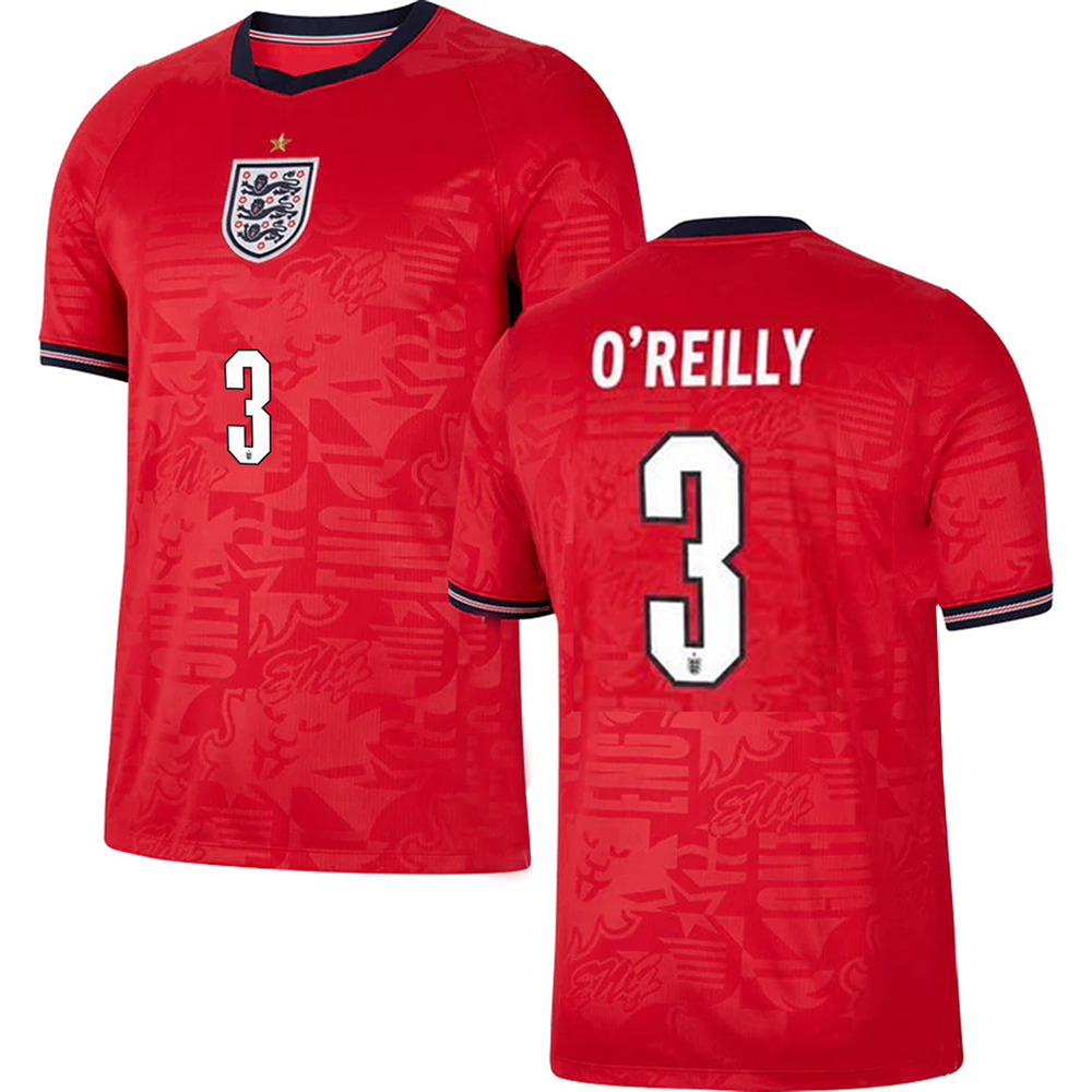 England Away Jersey Nico O Reilly 3 World Cup 2026 T Shirt English National Team Sports T-shirt Jerseys Flag Football Stars Man Woman Short Sleeves Ts