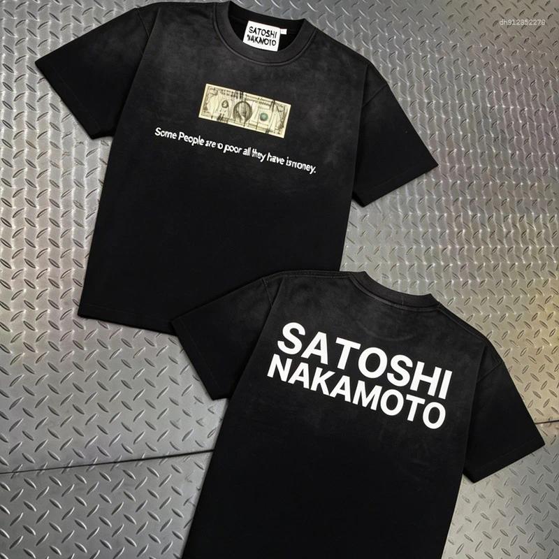 Men's T Shirts Europe America Trend Street Brand Colorful Letter Prints Washed Short-sleeved Men Women Loose Top Tee - view 9