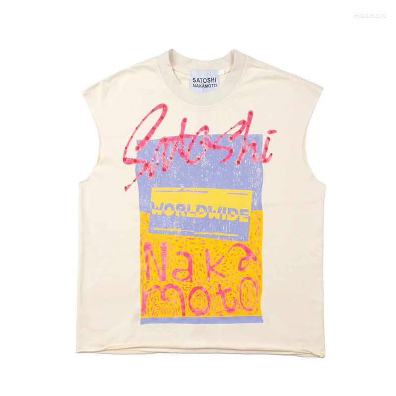 Men's T Shirts Europe America Trend Street Brand Colorful Letter Prints Washed Short-sleeved Men Women Loose Top Tee - view 8