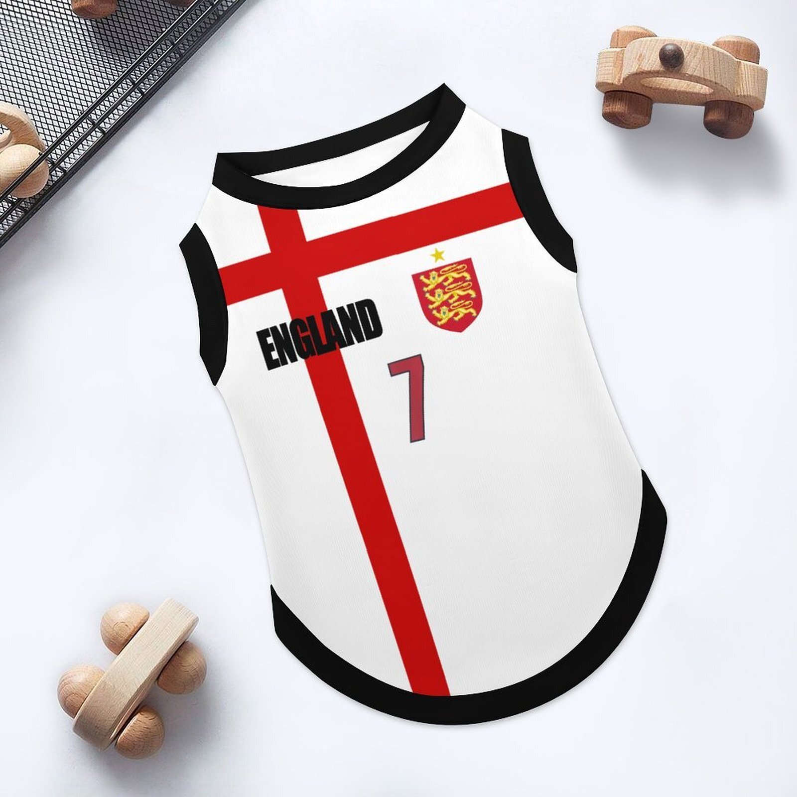 Dog Shirt England Bukayo Saka NO.7 2026 World Cup English Soccer Jersey Pet Costume Dogs Cats Vest Jerseys for Small Medium Large Pets Football Shirts