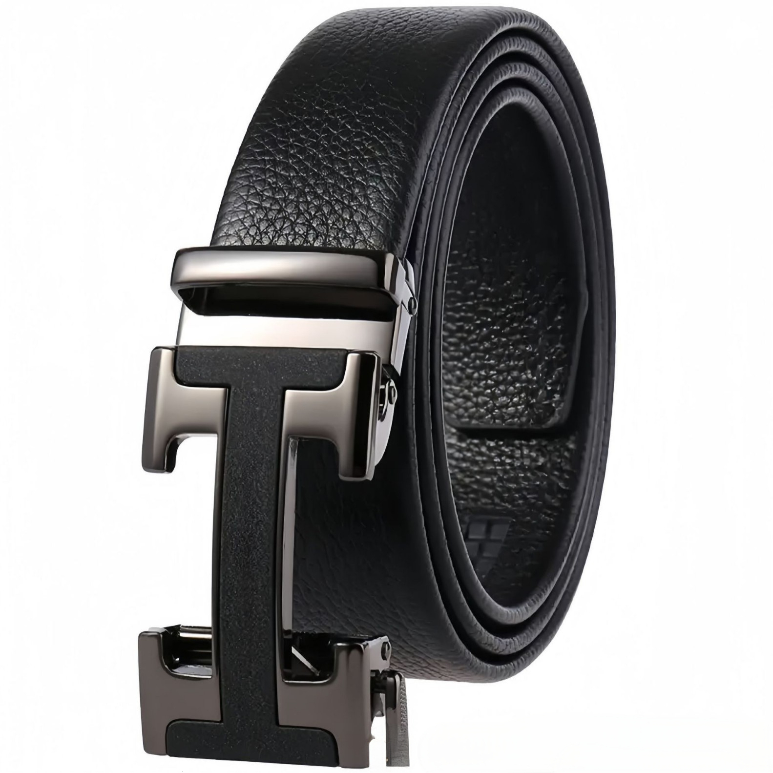 Top Layer Cowhide H Genuine Leather Automatic Buckle Men's Youth Simple Trendy Belt - view 6
