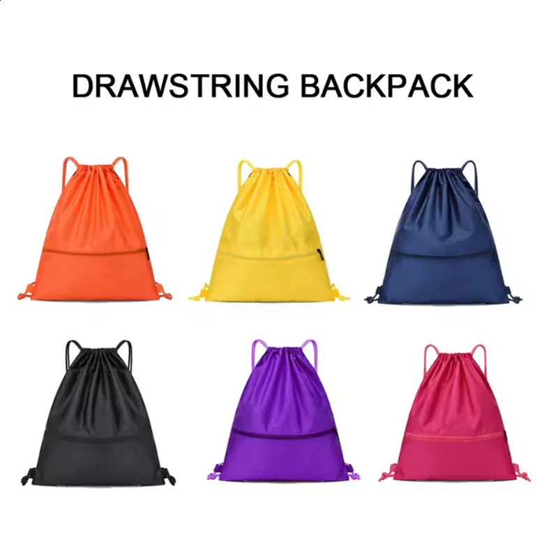 Lightweight Drawstring Backpack for Men and Women Sports Fitness Outdoor Leisure Zipper Bag y260615 - view 4