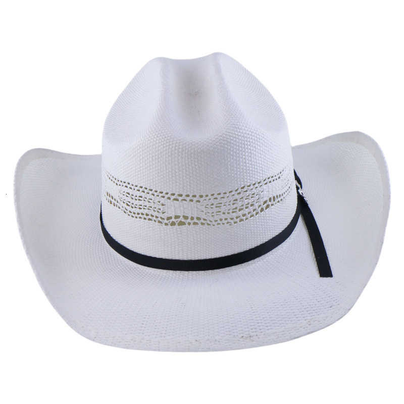 Stiff woven hand-knit hat, cowboy hat, jazz hat, rolled brim straw hat L260508