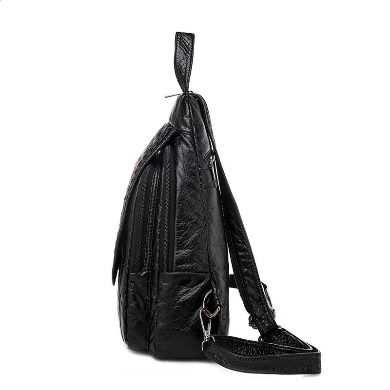 Women PU Leather Backpacks Small Travel Bag Female Soft Bagpack Ladies Embroidery Backpack y260615 - view 4