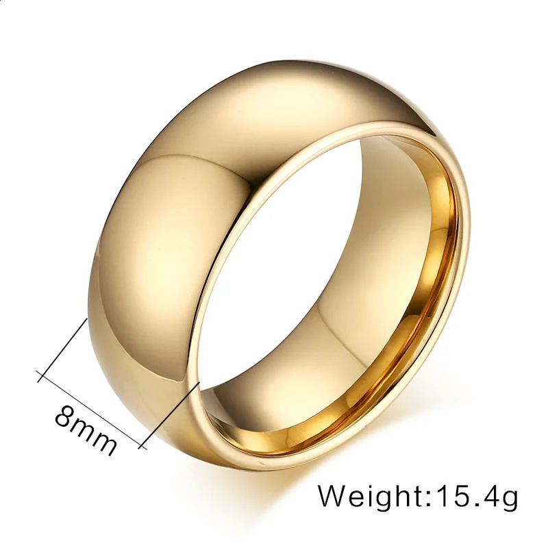 Tungsten Carbide Rings Wedding Bands for Men and Women Couples Golden Fashion Jewelry Hand Finger Mens Ring Marriage 8/6/4MM 260605 - view 3