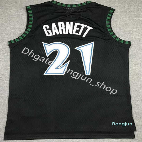 Top Quality Mens Retro Kevin 21 Garnett Jersey Black White Blue Karl-Anthony 32 Towns Anthony 1 Edwards Basketball Jerseys