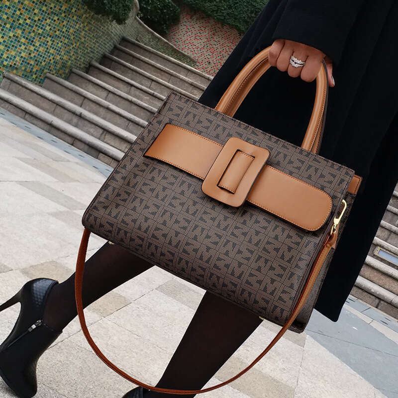 Women Vintage Style Large Capacity Color Blocking Shoulder Crossbody Handbag Small Square For Commuting SENYY