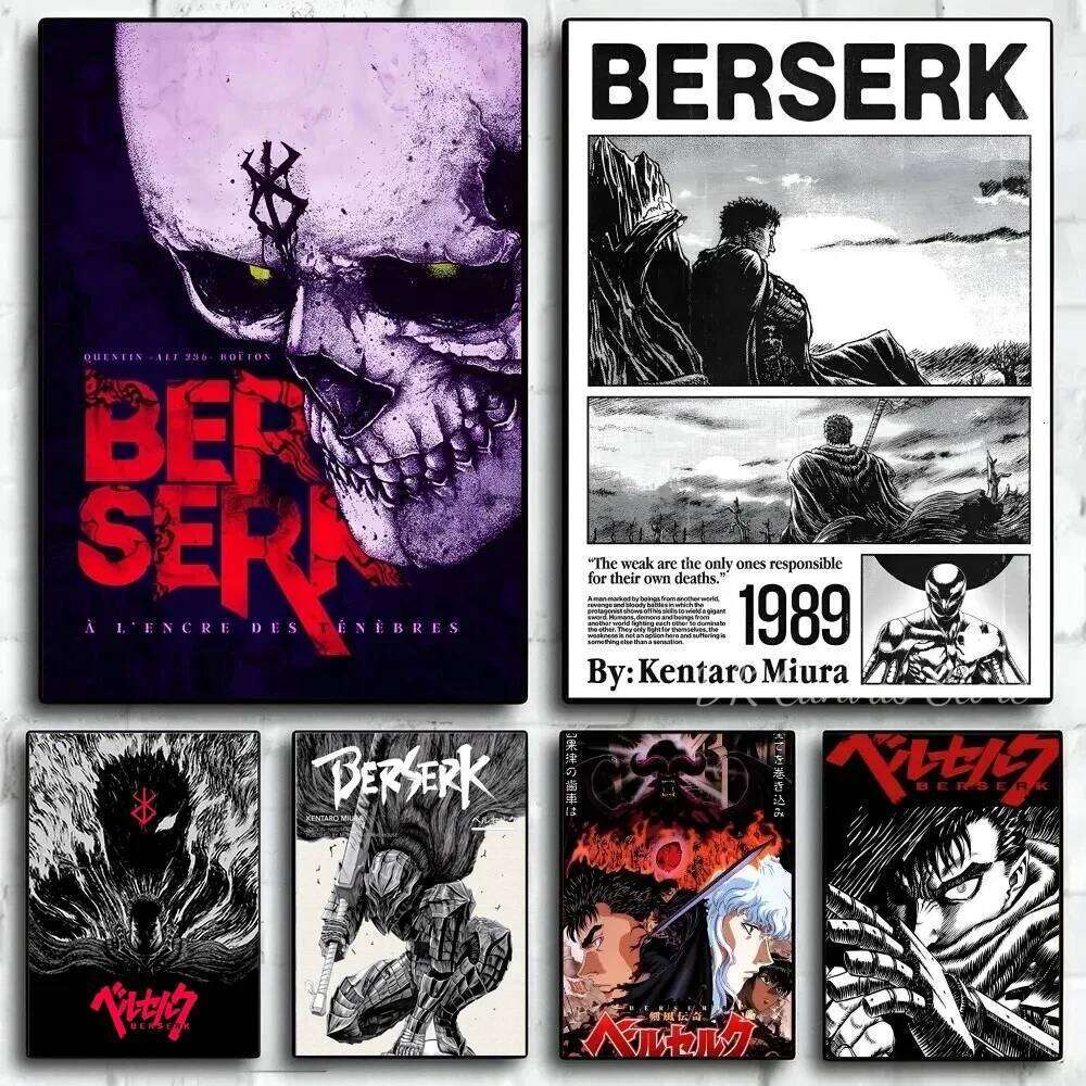 Anime Berserk Prints Figure Guts Griffith Canvas Painting DIY Wall Art Home Decor Japanese Poster Fans Gifts-unframed 26Y0606