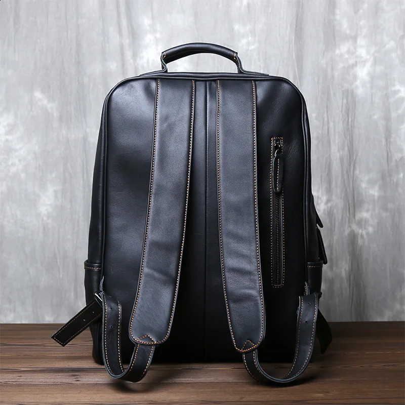 JLFGPJ Mens Genuine Leather Backpack With Cowhide Top Layer Large Capacity Multiple Pockets Casual And Versatile Computer Bag y260615 - view 4