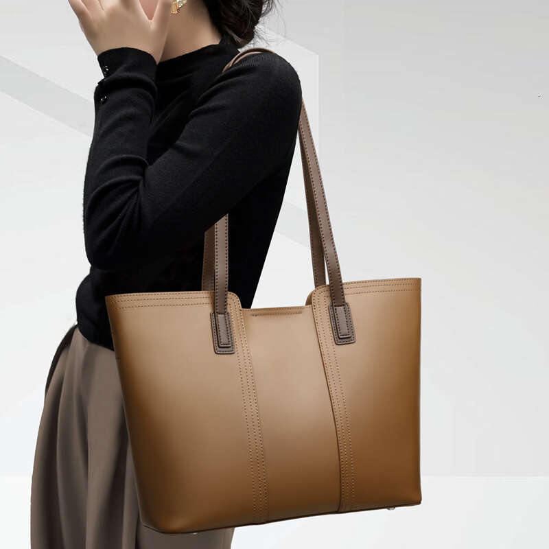 Women Genuine Leather Large Capacity Tote Commuter Bag High End Niche Shoulder And Underarm Handbag SENYY