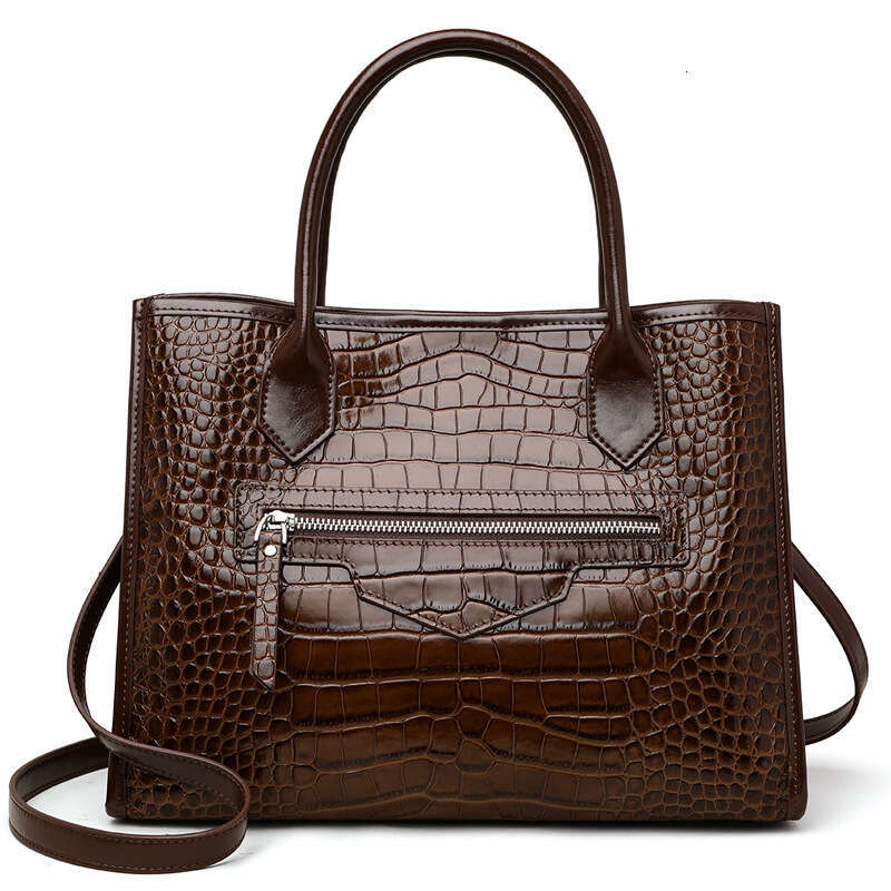 Women Genuine Leather Large Capacity Tote Shoulder Handbag For Commuting High End Versatile SENYY
