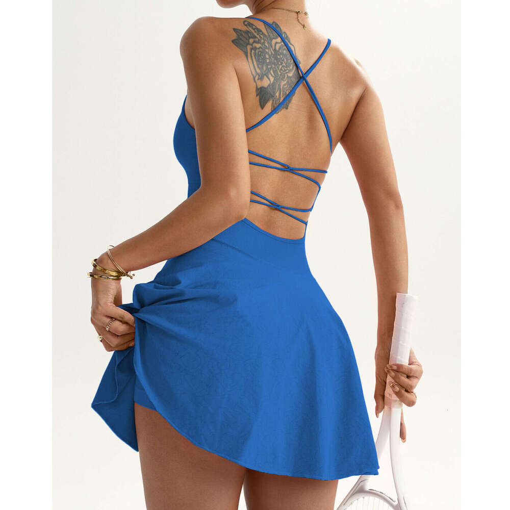Yoga skirt Women's Yoga Wear Strap Tennis Skirt Fitness Sports Two-In-One Shorts Dress Comfortable Yoga Clothes