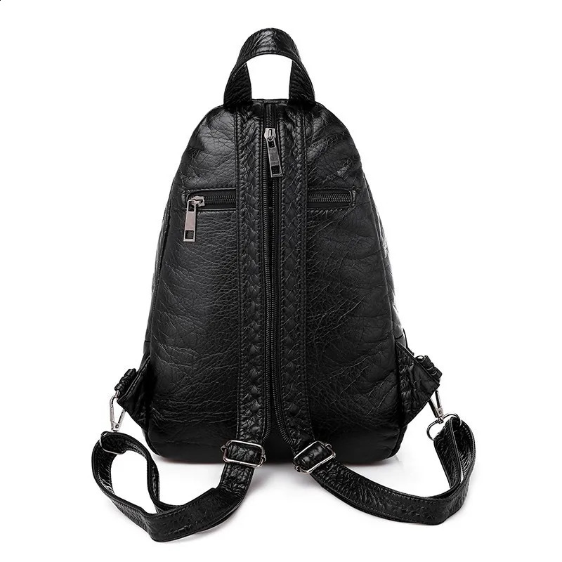 Women PU Leather Backpacks Small Travel Bag Female Soft Bagpack Ladies Embroidery Backpack y260615 - view 5