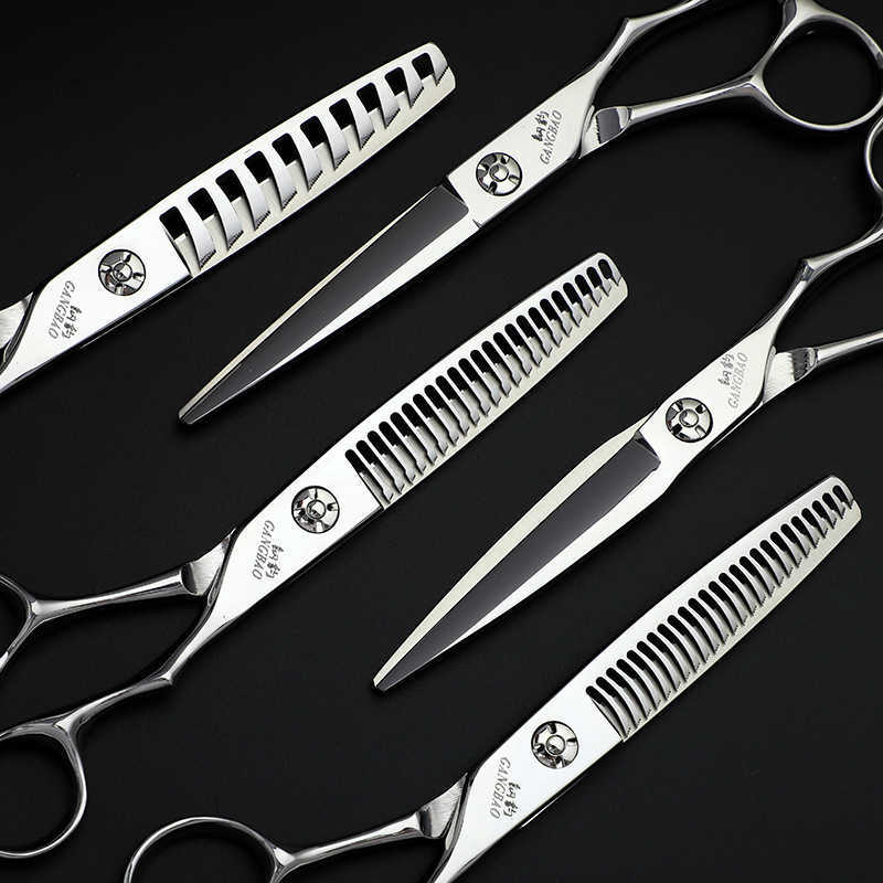 New model Steel Leopard Hair Salon Haircut Scissors Stylist Precision Cut Tooth Scissors Set Seamless Cut Hair Scissors X260606