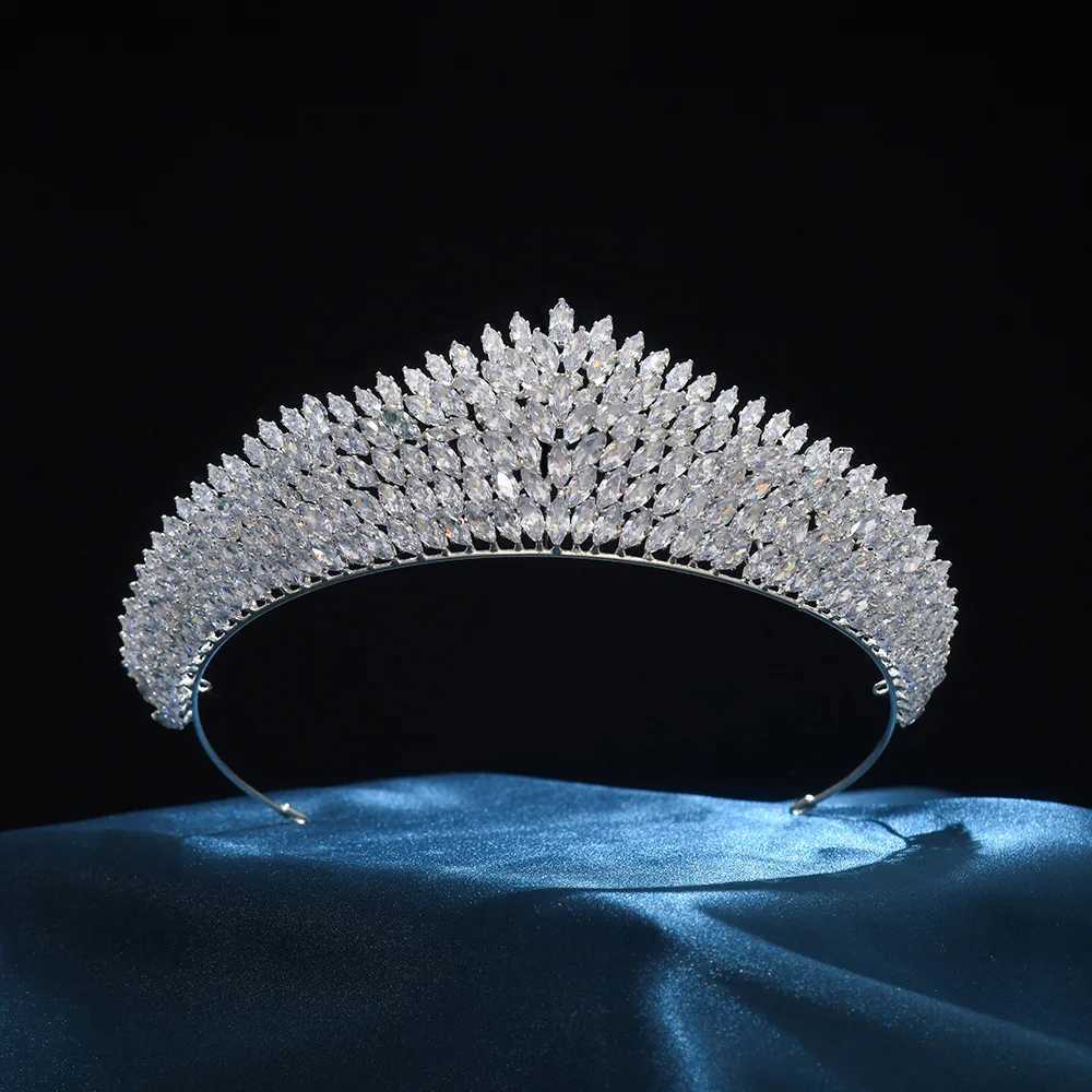 CZ Cubic Zirconia Tiaras and Crowns Headband For Brides Women Prom Pageant Headpiece Wedding Accessories Bridal Hair Jewelry C260606