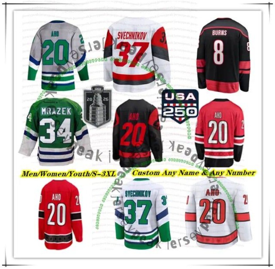 CarolinaS Hurricane 20 Sebastian Aho Hockey Jersey Taylor Hall Jackson Blake Logan Stankoven K'Andre Miller Nikolaj Ehlers Andrei Svechnikov Ande