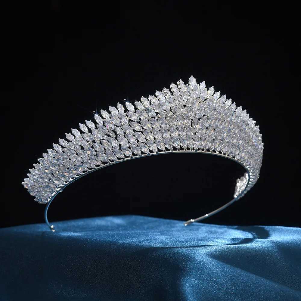 CZ Cubic Zirconia Tiaras and Crowns Headband For Brides Women Prom Pageant Headpiece Wedding Accessories Bridal Hair Jewelry C260606