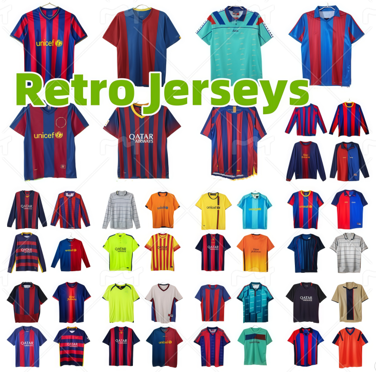 Barcelone Maglia Calcio Retrò 2001-2010 Messi Ronaldinho Iniesta Ronaldo Busquets Dani Alves Henry Uomo-image