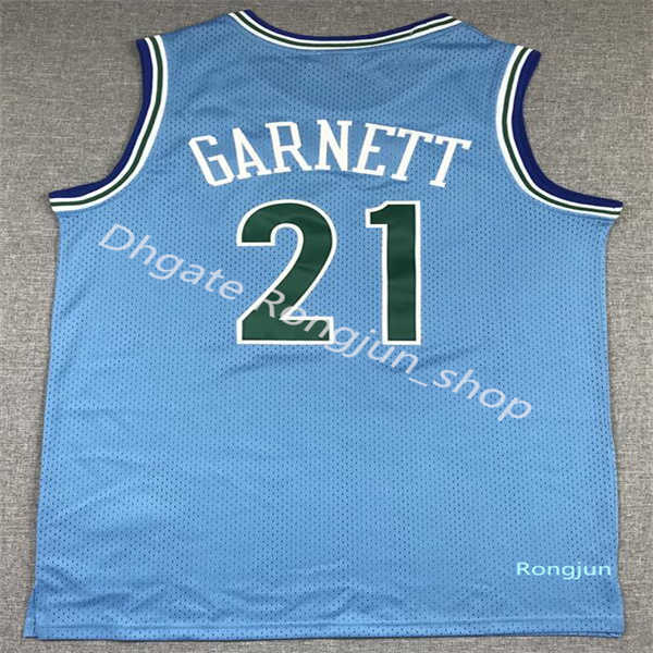 Top Quality Mens Retro Kevin 21 Garnett Jersey Black White Blue Karl-Anthony 32 Towns Anthony 1 Edwards Basketball Jerseys