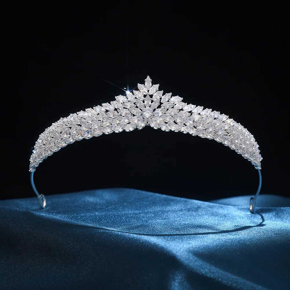 CZ Cubic Zirconia Tiaras and Crowns Headband For Brides Women Prom Pageant Headpiece Wedding Accessories Bridal Hair Jewelry C260606
