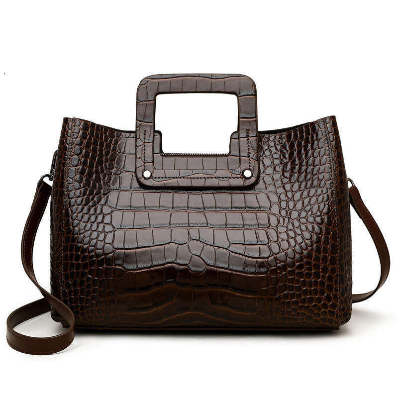 Women Genuine Leather Large Capacity Embossed Shoulder Handbag High End Commuter Versatile Everyday SENYY