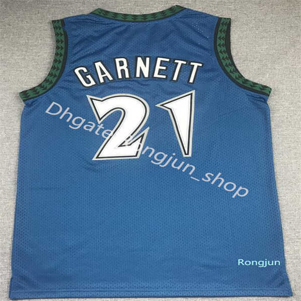 Top Quality Mens Retro Kevin 21 Garnett Jersey Black White Blue Karl-Anthony 32 Towns Anthony 1 Edwards Basketball Jerseys