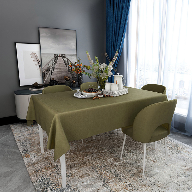 YL-38769 Custom Solid Color Waterproof Oil-proof Wash-free Anti-scalding Tablecloth, Non-slip Table Mat, Dining Tablecloth