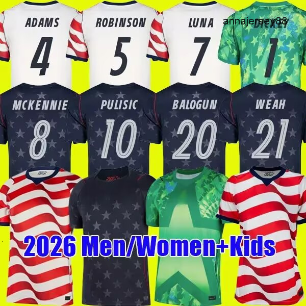 2026 PULISIC MCKENNIE Football Jersey 26 27 ERTZ ALTIDORE PRESS WOOD MORGAN LLOYD America Football Shirt United States Camisetas USA USMNT PLAYER Men 