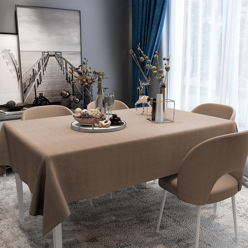 YL-38769 Custom Solid Color Waterproof Oil-proof Wash-free Anti-scalding Tablecloth, Non-slip Table Mat, Dining Tablecloth