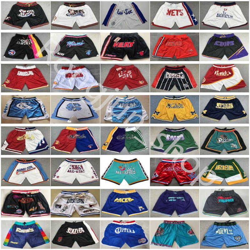 Charles Barkley Basketball Shorts Just Don Wear Sport Pant Pocket Zipper Isiah John Wall Steve Nash Collin Sexton Bradley Beal Grant Hill