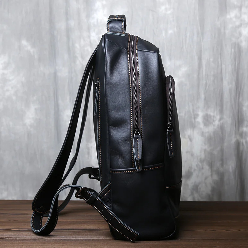 JLFGPJ Mens Genuine Leather Backpack With Cowhide Top Layer Large Capacity Multiple Pockets Casual And Versatile Computer Bag y260615 - view 5