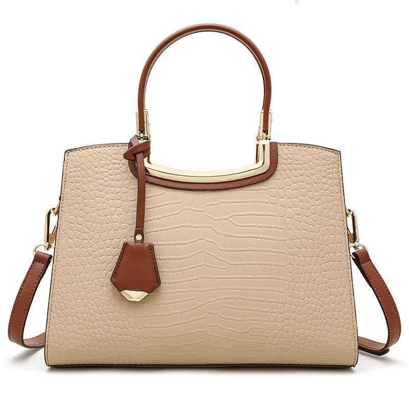 Women Genuine Leather Large Capacity Color Blocking Shoulder Handbag High End Stylish Commuter Everyday SENYY