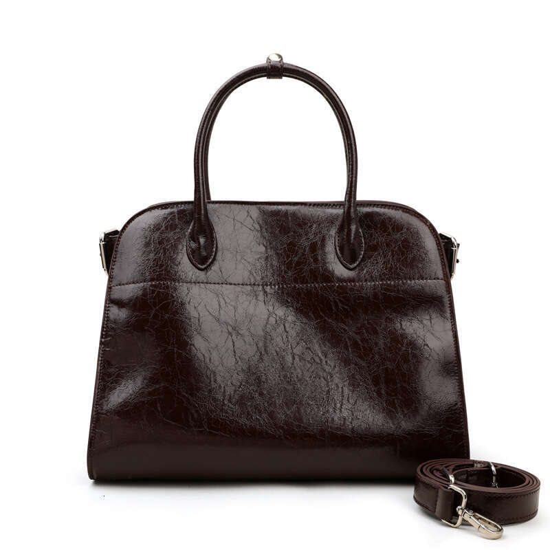 Women Genuine Leather Tote Bag Large Capacity Handbag Simple Design For Commuting Everyday Use SENYY
