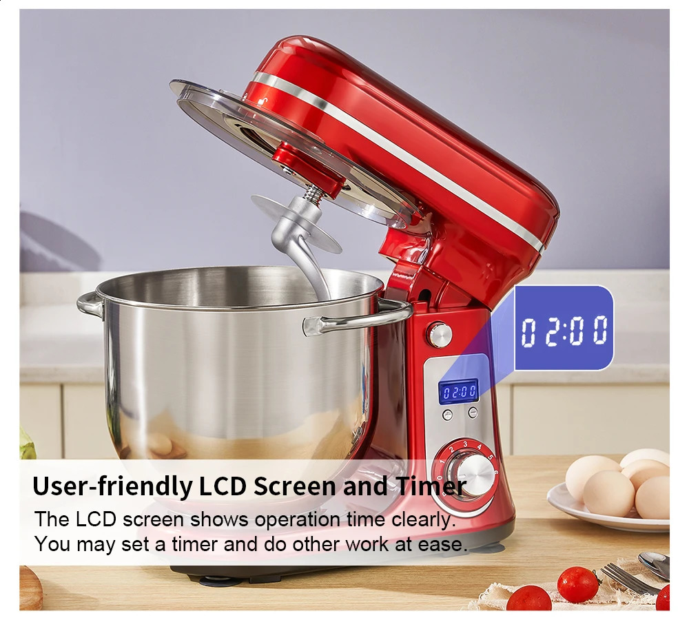BioloMix Kitchen Food Stand Mixer Blender Quiet Motor Cream Egg Whisk Whip Dough Kneader 6Speed 1200 W 6 L DC w260605 - view 3