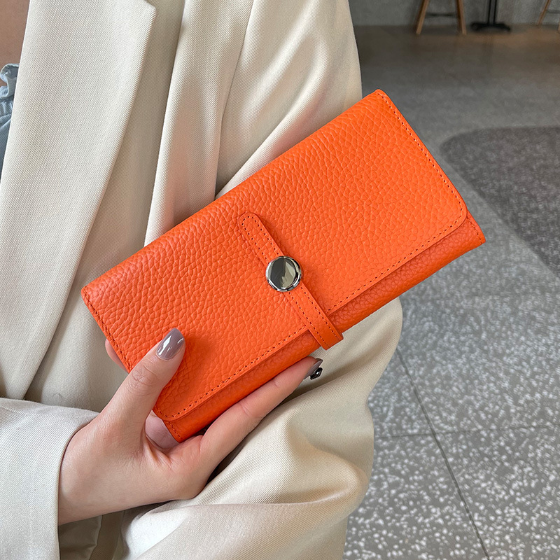 Designer Wallet 2026 Women's Genuine Leather Long Snap Wallet, Large Capacity Multi-Card, Phone & Cash Organizer Free Shipping - view 5
