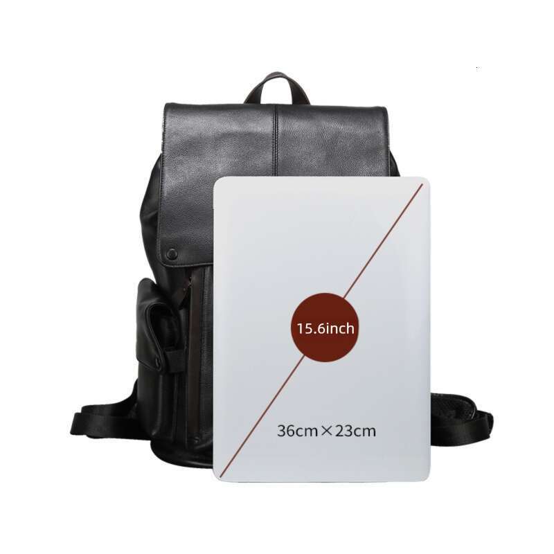 Men Genuine Leather Casual Top Layer Cowhide Versatile Backpack Large Capacity Travel Double Shoulder Bag SENYY