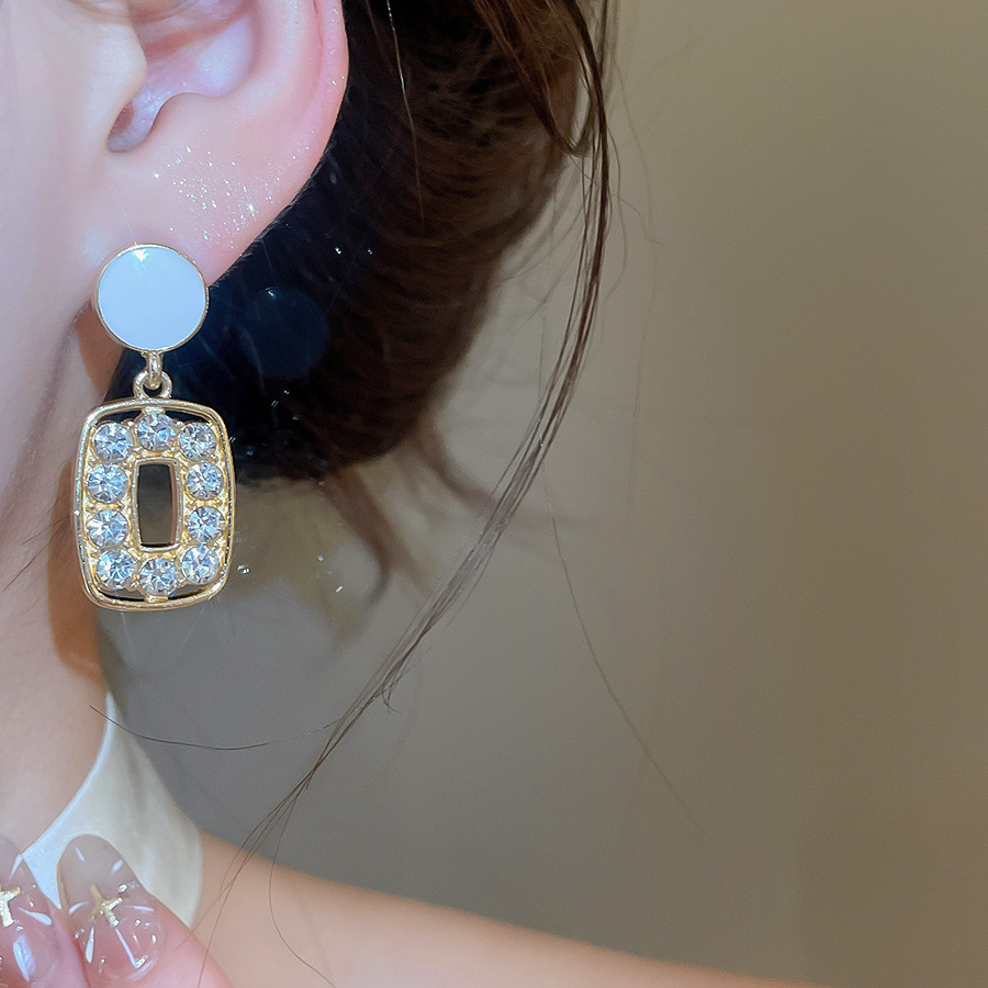 2026 New Popular Crystal for Women, Unique Design, Elegant and Luxurious Stud Earrings, Personalized Silver Needle Versatile Drop Earrings - view 5