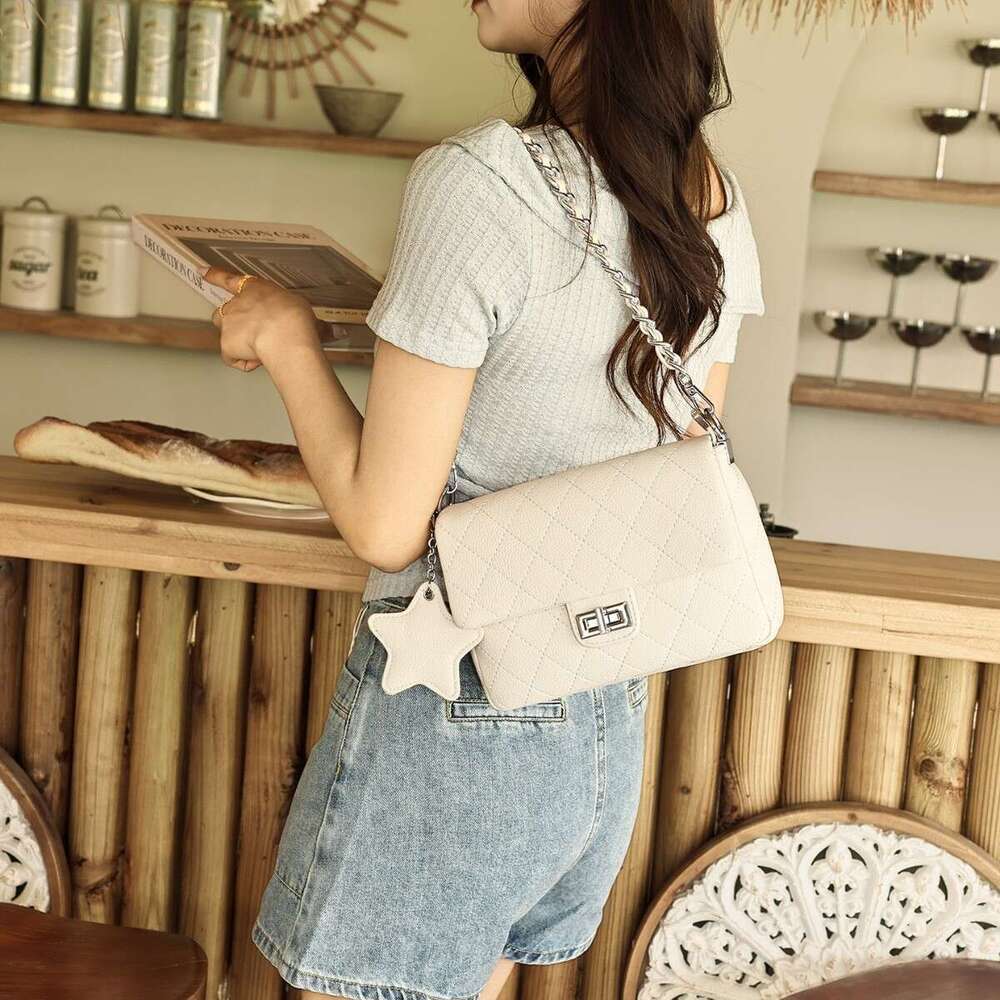 Women Diamond Pattern Chain Bag Niche Design High End Single Shoulder Crossbody Small Square Handbag For Daily SENYY