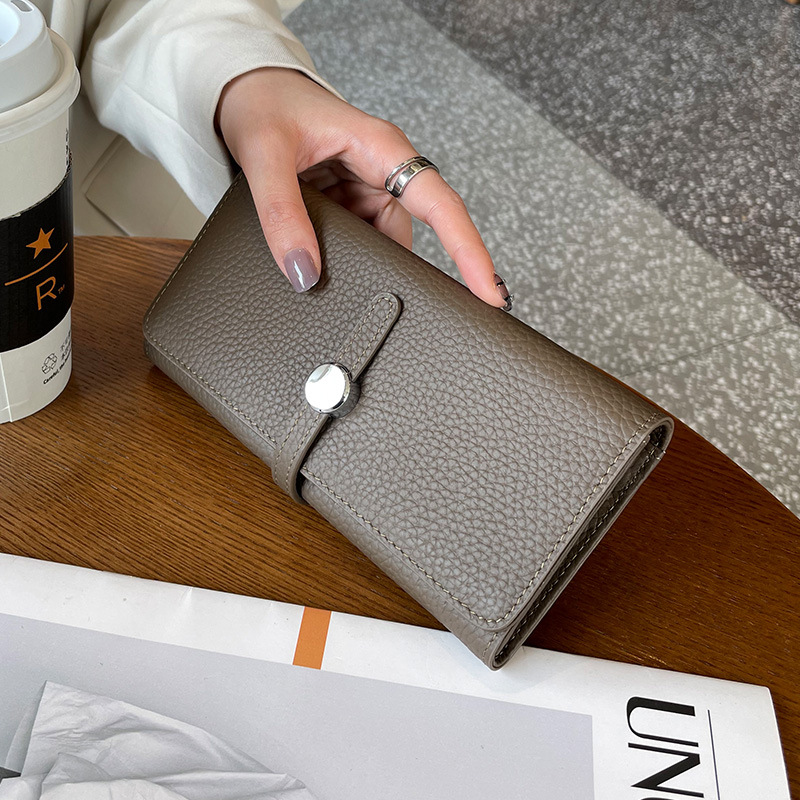 Designer Wallet 2026 Women's Genuine Leather Long Snap Wallet, Large Capacity Multi-Card, Phone & Cash Organizer Free Shipping - view 9