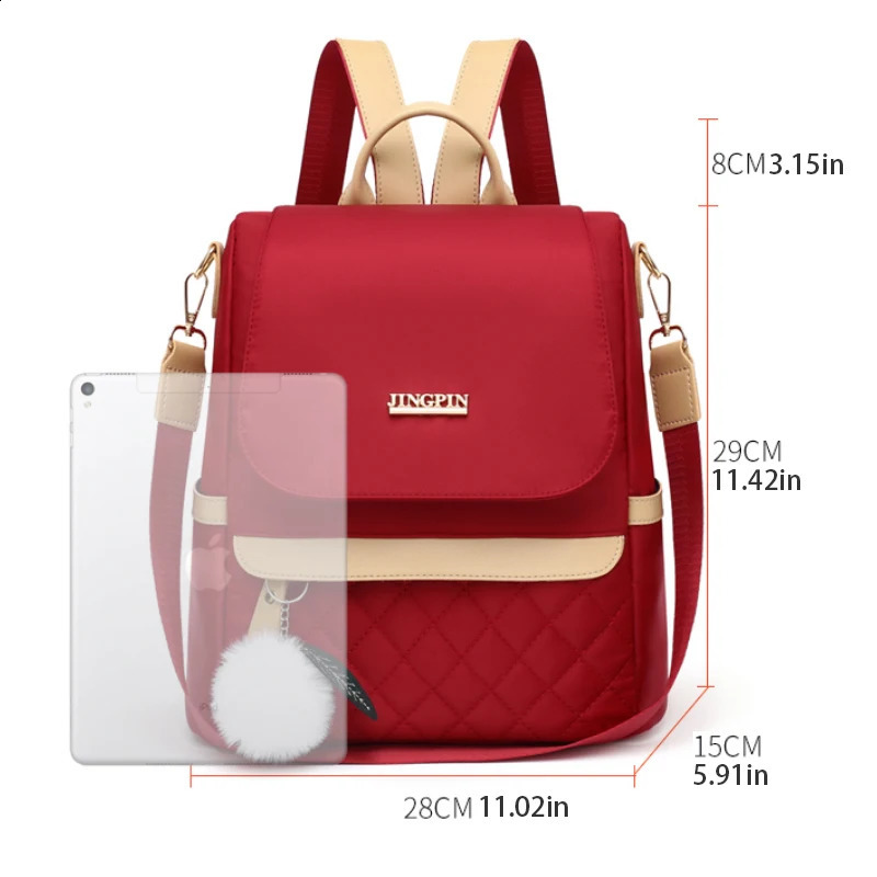 Fashionable womens backpack adjustable shoulder straps multiple back styles zipper clre polyester lining suitable for v y260615 - view 7