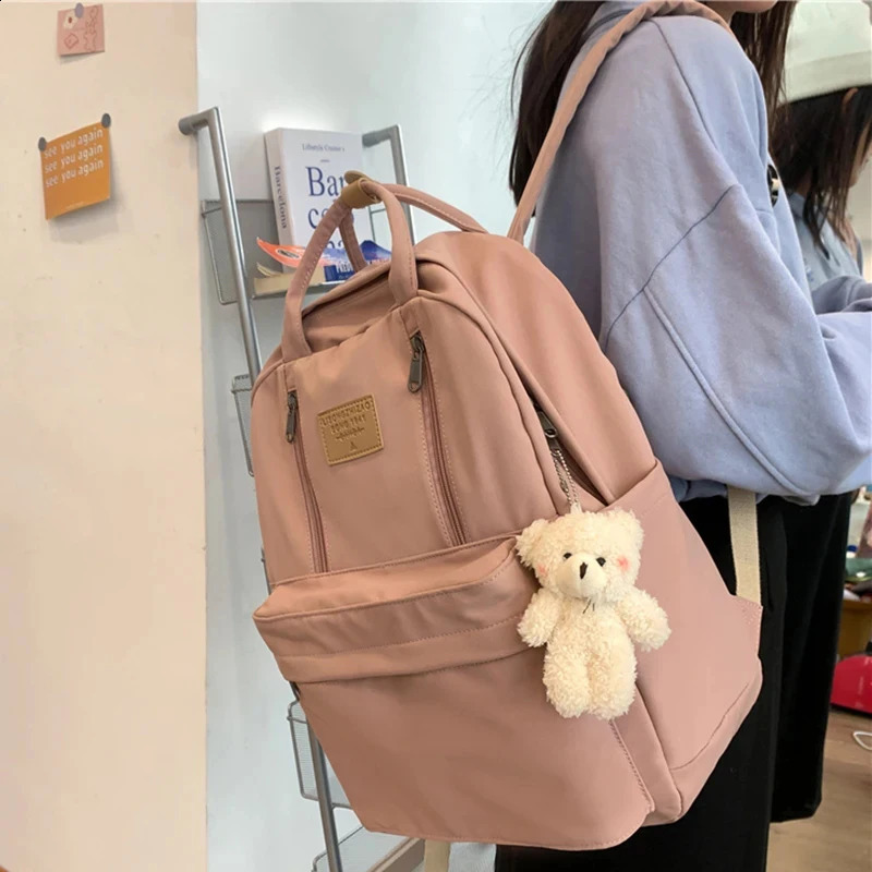 DIEHE Solid Color Women Backpack High Quality Youth Waterproof Backpacks for Teenage Girls Female School Shoulder Bag Bagpack y260615 - view 4