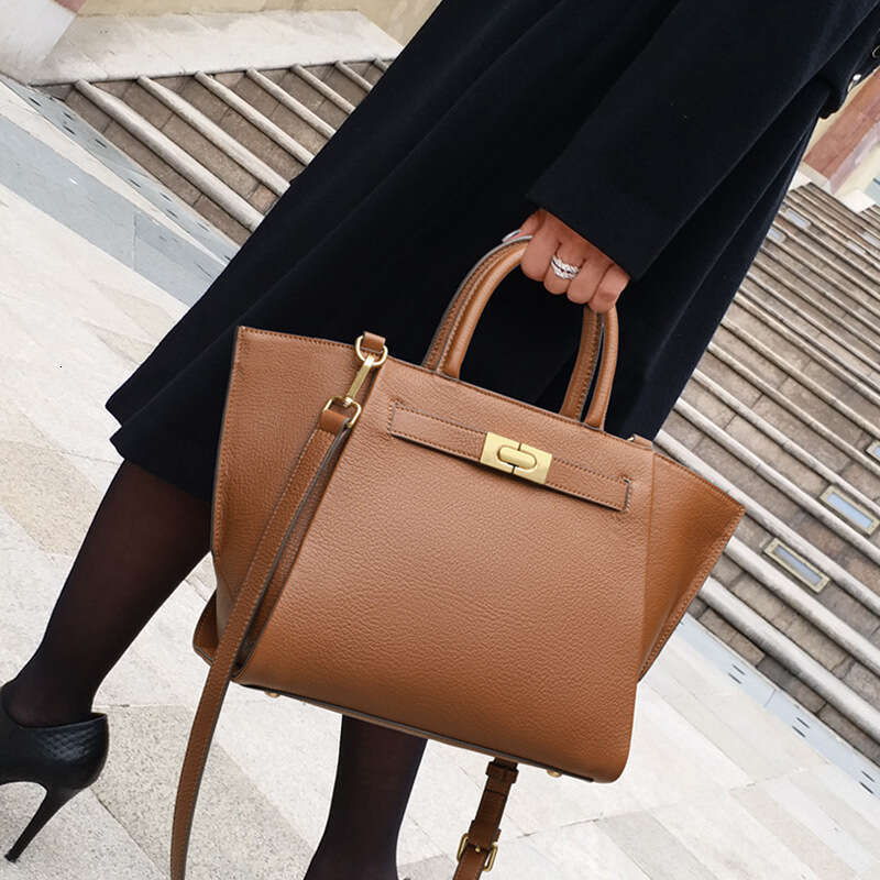 Women Genuine Leather High End Elegant Commuter Bag Fashionable Shoulder Handbag Large Capacity Daily SENYY