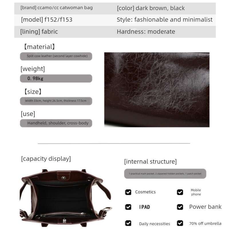 Women Genuine Leather Tote Bag Large Capacity Handbag Simple Design For Commuting Everyday Use SENYY