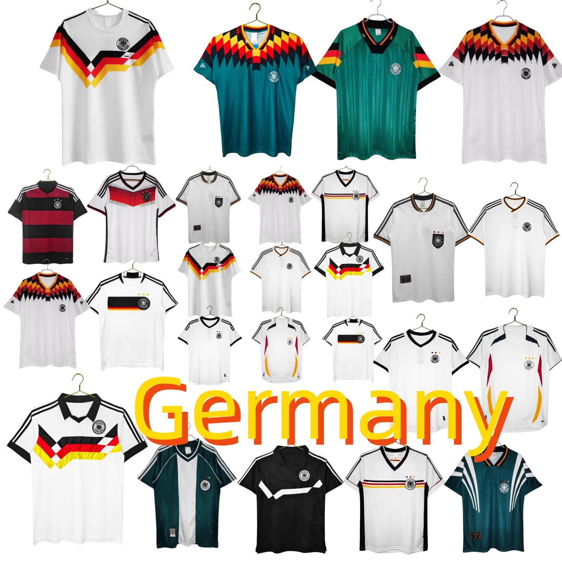 Germany Men's Retro Football Jerseys 1990 1986 1988 1992 1994 1996 1998 2002 2006 2008 2014 Classic adult throwback soccer Jerseys Size S-2XL