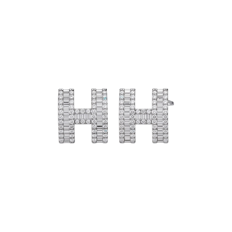 Silver needle zircon letter pendant light luxury high-end designer niche earrings, luxurious banquet jewelry for women - view 9