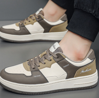 Men's White Skate Sneakers, Gender-Neutral Closed-Toe Casual Shoes with Polka-Dot Pattern, Buckle Strap, Extra-Wide Fit, Height-Increasing EVA Insole, - view 8