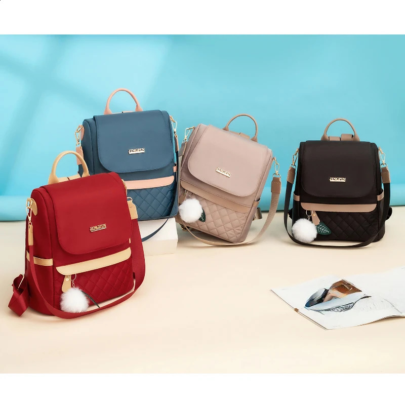 Fashionable womens backpack adjustable shoulder straps multiple back styles zipper clre polyester lining suitable for v y260615 - view 5
